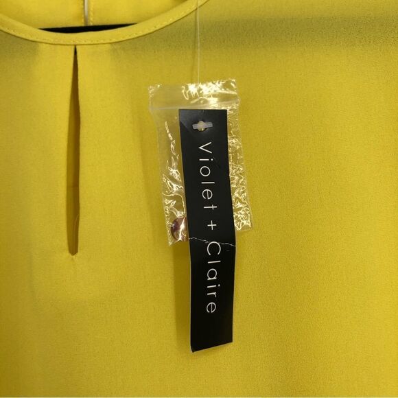 🆕 VIOLET+CLAIRE Yellow Sleeveless Popover Top NWT - Picture 4 of 7